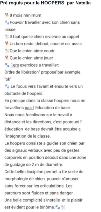 Pré requis pour le HOOPERS  par Natalia